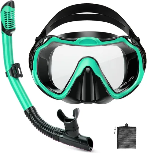Miniatura 17 de Snorkeling Gear for Adults, Adult Snorkel Set with Panoramic Anti-Leak and Anti-Fog Tempered Glass Snorkel Mask, Dry Top Snorkel, Snorkle Mask Set