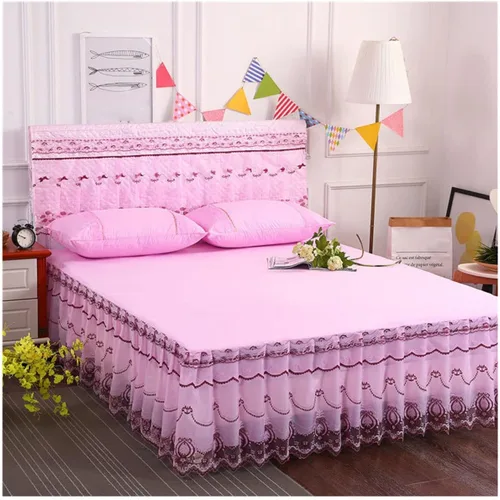Miniatura 18 de OTBK Falda de cama individual blanca con volantes y borlas, estilo bohemio, falda de cama con encaje, volantes, floral, Shabby Chic juegos de ropa