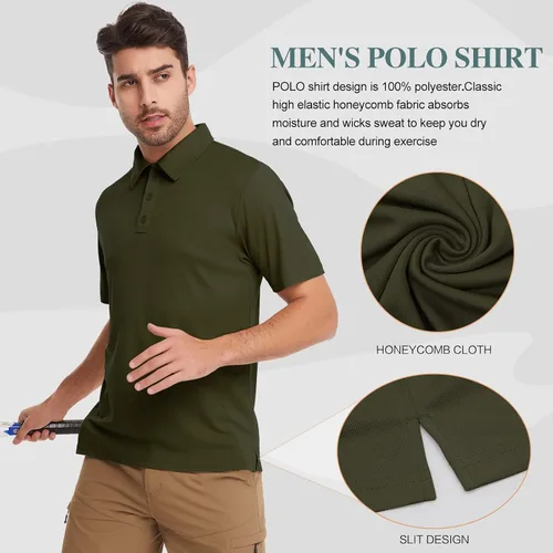 Miniatura 4 de MEETWEE Men's Polo Quick Dry Performance Hiking Short Sleeve Tactical Shirts