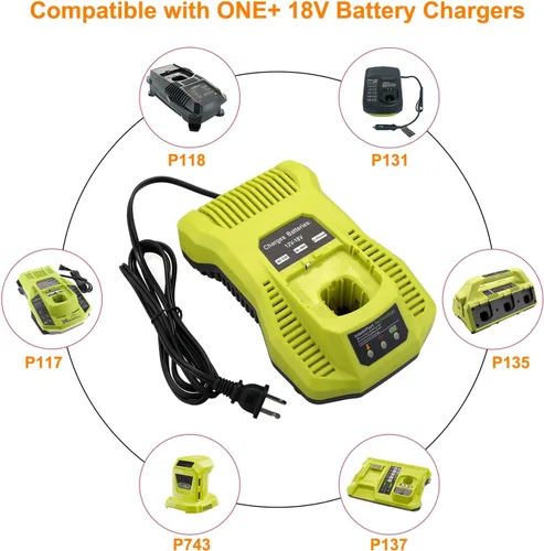 Miniatura 3 de SKYON 18V P117 Rapid Charger for P117 P118 P131 Battery Charger Compatible with Ryobi One+ P193 P192 P191 P190 P189 P194 P145 P102 P107 P108 PBP007