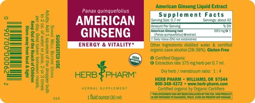 Miniatura 8 de Herb Pharm Extracto de ginseng americano orgánico certificado - 1 onza