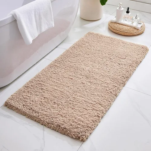 Miniatura 38 de ILANGO Alfombras de Baño Beige 32" × 20" Antideslizantes y Súper Absorbentes Extra Gruesas Suaves, Alfombra de Baño Lavable para Piso, Alfombra