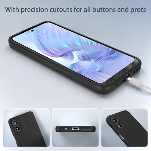 Miniatura 6 de Funda para Moto G Play 2024 4G, silicona líquida, delgada, suave, TPU, protección de cuerpo completo, a prueba de golpes, para G Play 2024 4G (negro)