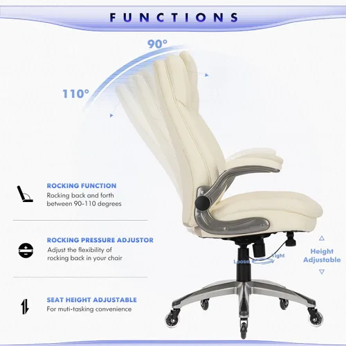 Miniatura 8 de Silla de oficina ejecutiva, silla ergonómica de escritorio para computadora con ruedas mejoradas para giratoria, silla de oficina con respaldo alto