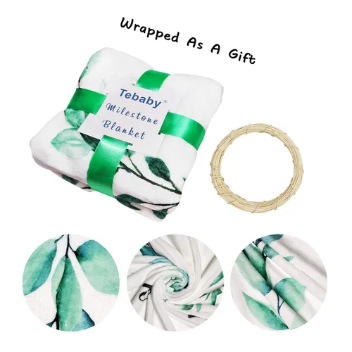 Miniatura 3 de Manta mensual de hitos para bebé, manta de mes recién nacido, unisex, neutra, regalo personalizado para ducha, decoración de habitación del bebé
