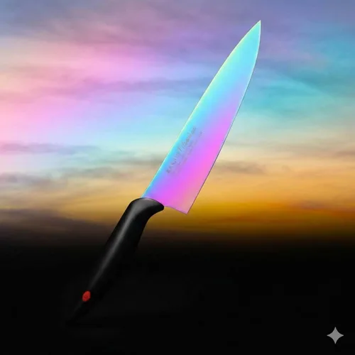 Miniatura 3 de SUMIKAMA KASUMI 22020/RA Cuchillo Kasumi, revestimiento de titanio, cuchillo en forma de espada, fabricado en Japón, 7.9 pulgadas (7.9 in), cuchillo