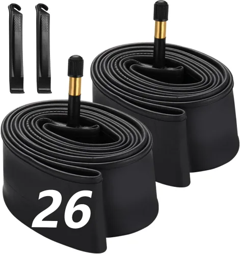 Tubo de bicicleta de 26x2.125/26x2.25/26x2.3/26x2.35 pulgadas con válvula Schrader AV48mm, tubos interiores de bicicleta de montaña de goma butílica