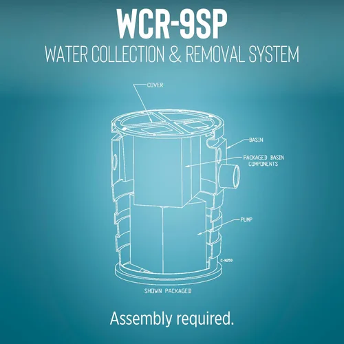 Miniatura 3 de Little Giant WCR-9SP 115 voltios, 4/10 HP, 4800 GPH Sistema automático de recolección y eliminación de agua/filtraciones para exteriores con bomba