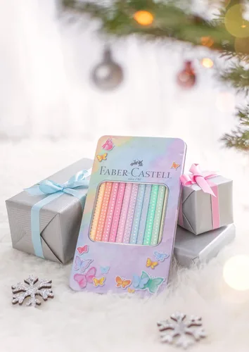 Miniatura 8 de Faber-Castell Lápices de color Sparkle Pastel, paquete de 12 en estuche de metal