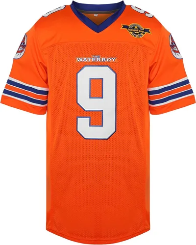Miniatura 10 de Camiseta de fútbol The Waterboy #9 Bobby Boucher Adam Sandler 50 aniversario de la película Mud Dogs Bourbon Bowl