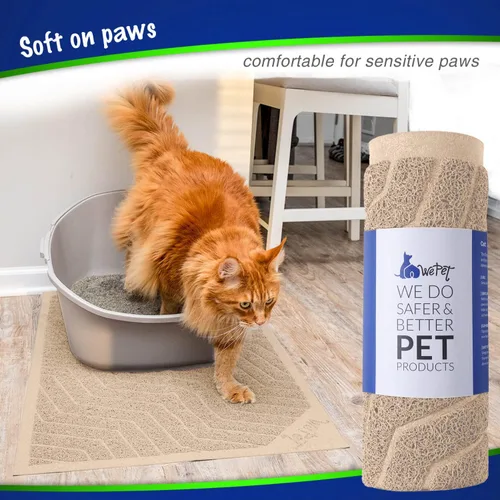 Miniatura 6 de WePet Tapete para caja de arena para gatos (No. 02-2), almohadilla de PVC de alta calidad, alfombra de captura duradera, libre de ftalatos