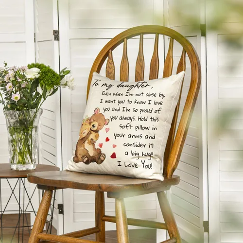 Miniatura 3 de AVOIN colorlife Funda de almohada con texto en inglés «To My Daughter», 16 x 16 pulgadas, regalo de Navidad, para damas, niñas, cumpleaños, de mamá