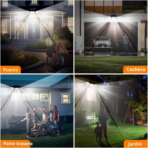 Miniatura 7 de Luces solares al aire libre MIHANI, luces de cubierta con sensor de movimiento de carga rápida al aire libre para terraza con alta luminosidad
