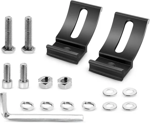 Miniatura 9 de Nilight 2 soportes de montaje lateral universales ajustables para barra de luz LED, color negro