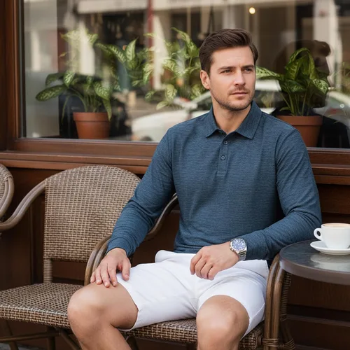 Miniatura 83 de NAVISKIN Camisas polo de manga larga para hombre, camisas de golf con cuello UPF 50 SPF para hombre, secado rápido, absorbe la humedad