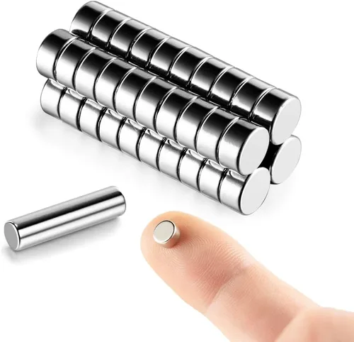 Miniatura 8 de 300 imanes pequeños de 0.118 x 0.039 in (tamaño real), pequeños imanes redondos pequeños para impresión 3D, modelos pequeños en miniatura, vienen