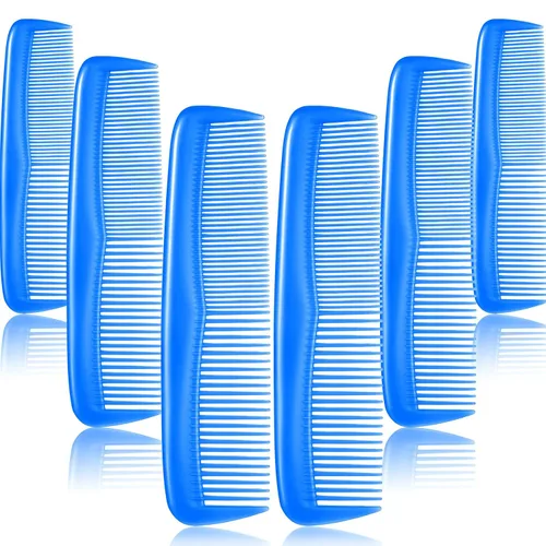 Miniatura 14 de Leinuosen Set de 12 piezas de peines de bolsillo de plástico de dientes finos para peinado para mujeres y hombres, Peines para cabello