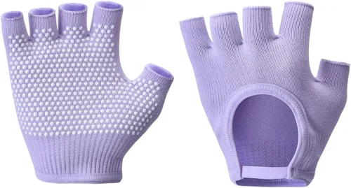 Miniatura 10 de Guantes de yoga antideslizantes sin dedos, ideales para pilates, barras, yoga de aire y entrenamientos de fitness, tela transpirable con agarre