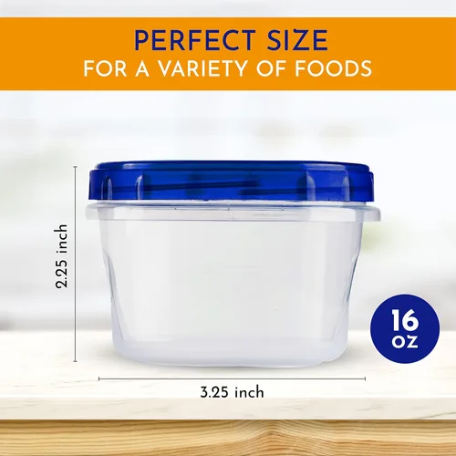 Miniatura 6 de AQUA BLUE Recipientes de almacenamiento para congelador de sopa con tapas superiores giratorias [16 onzas – paquete de 10 unidades] Recipiente