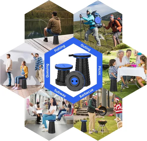 Miniatura 6 de Qiguet Taburete plegable, silla plegable, silla portátil mejorada con capacidad de carga de 400 libras, perfecta para camping, pesca, senderismo