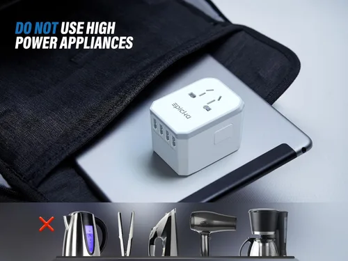 Miniatura 7 de EPICKA Adaptador de viaje universal, adaptador de enchufe de viaje europeo, adaptador de corriente internacional cargador mundial con USB-C y 4