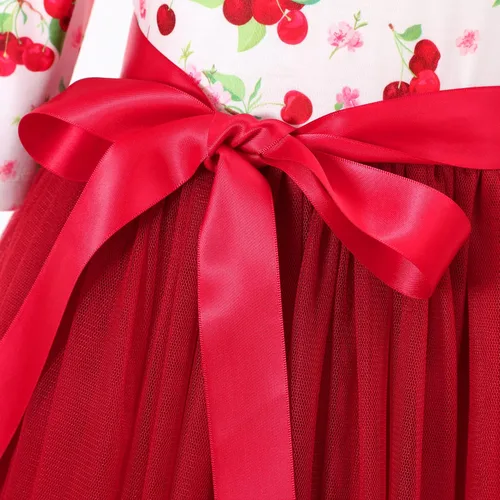Miniatura 3 de Flofallzique Vestido de tul para niñas, manga larga, fiesta de cumpleaños, Pascua, vestido floral