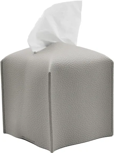 Miniatura 9 de Livelab Funda para caja de pañuelos, cuadrada, decorativa, de piel sintética, soporte para caja de pañuelos moderna, organizador de papel facial