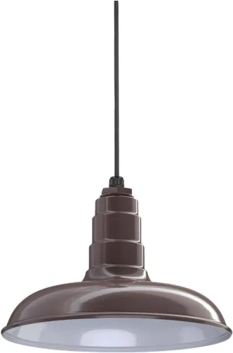 Miniatura 34 de Steel Lighting Co. Malibu - Lámpara colgante Montaje en techo Domo de 14 pulgadas vástago de 12 pulgadas Estilo de granja de acero Rojo
