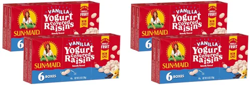 Miniatura 12 de Sun-Maid Snack de pasas recubiertas de yogur de vainilla, 1 onza Paquete de 6 unidades Fruta seca natural entera Sin azúcar añadido