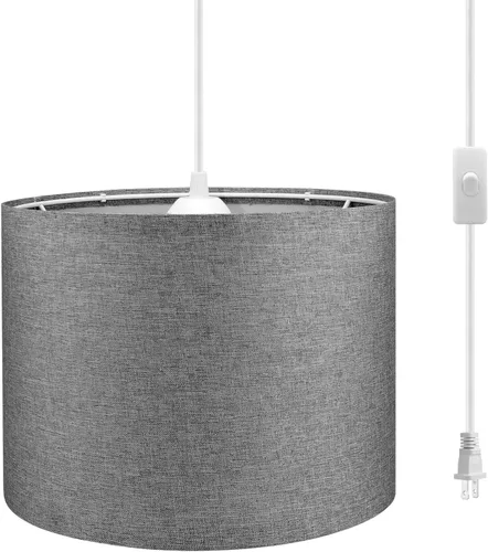 Miniatura 9 de KUAUGST Lámpara colgante enchufable, lámpara colgante de 15 pies con cable de enchufe, interruptor de encendido/apagado, iluminación colgante