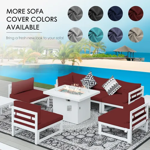 Miniatura 6 de NICESOUL® 14 fundas de cojín de repuesto para patio al aire libre, de 28 x 28 x 4 pulgadas, resistente al agua, con cremallera, fundas de cojín