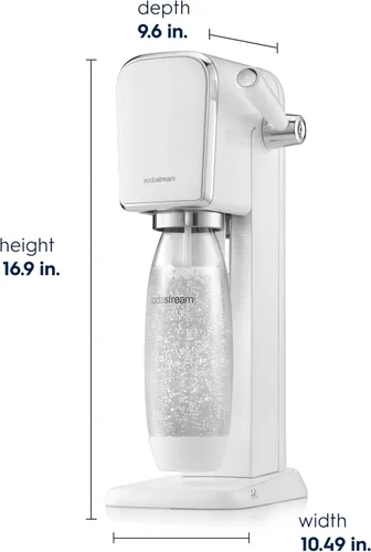 Miniatura 11 de SodaStream - Máquina de agua con gas ART PAQUETE DE VALOR Sistema de CO2 CQC Incluye 2 cilindros de CO2, 2 botellas de 32 onzas líquidas aptas