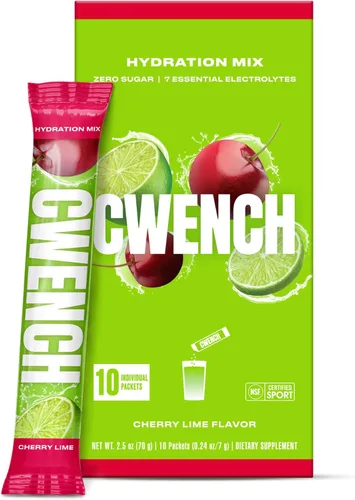 Miniatura 7 de CWENCH HYDRATION Mezcla de electrolitos de frambuesa azul, 11 onzas, polvo de electrolitos sin azúcar con sal marina celta, vitaminas B y BCAA