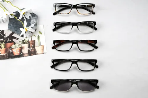 Miniatura 6 de Eyekepper Paquete de 5 lentes de lectura para hombre, incluye lentes de sol de lectura, bisagras de resorte, gafas clásicas de tramposo