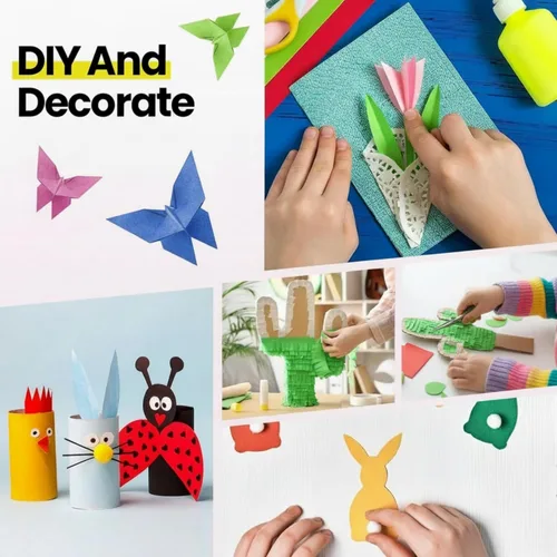 Miniatura 4 de Harloon 500 hojas de papel de construcción de colores surtidos a granel pesado tamaño A4 papel de construcción de color grueso cartulina de vuelta a