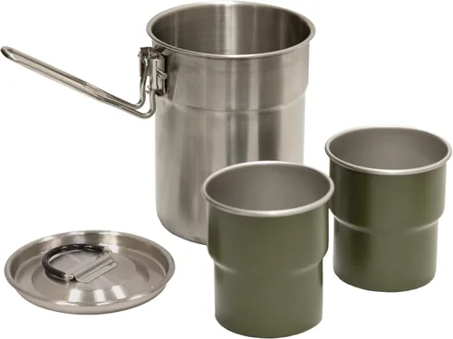 Miniatura 16 de Stansport Juego de utensilios de cocina de acero inoxidable para acampar, kit de anidación duradero para mochileros, senderismo y cocina al aire