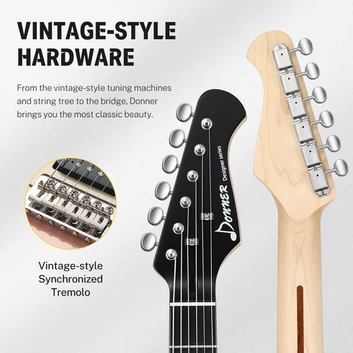 Miniatura 6 de Donner 39 Pulgadas Guitarra Eléctrica, Serie de Diseño DST-200 Guitarra Eléctrica de Cuerpo Sólido con Estilo para Principiantes, Intermedios