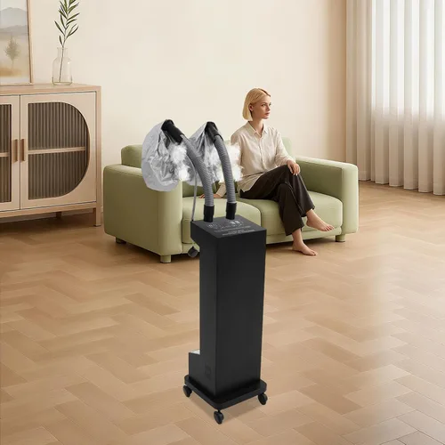 Miniatura 6 de DNYSYSJ Secador de pelo con capucha, soporte profesional para secador de pelo con 5 modos y temporizador ajustable, capó de salón con capucha y Negro
