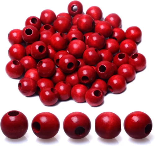 Cuentas de madera de agujero grande de 19mm para hacer joyas, cuentas de macramé de madera de colores mezclados para guirnaldas, decoración de