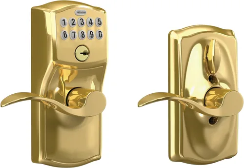 Miniatura 31 de SCHLAGE FE595 CAM 622 GEO Entrada con teclado con cerradura electrónica Flex, negro mate
