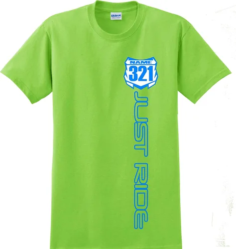 Miniatura 8 de JUST RIDE Motocross Número Placa Camisa MX Moto Personalizada Kawi Verde Lima KX