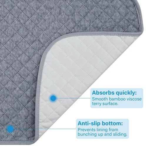 Miniatura 2 de Almohadilla acolchada para cambiar pañales para bebé, antideslizante, paquete de 3 almohadillas de incontinencia reutilizables de absorción pesada