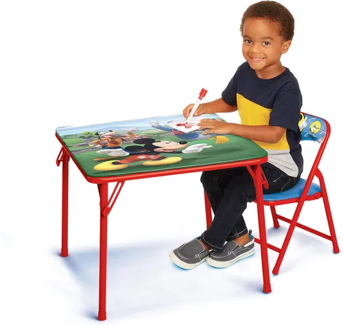 Set de mesa y silla Mickey Mouse para niños de 24-48 meses, incluye 1 mesa y 1 silla [Exclusivo de Amazon] Mesa: 20 x 20 x 16.4 pulgadas, Silla: 12