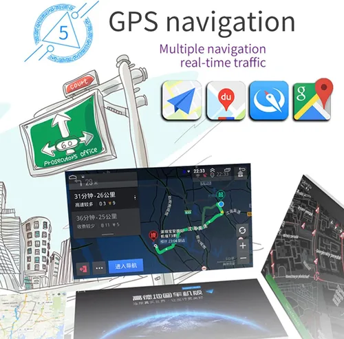 Miniatura 5 de Radio de coche 1 DIN MP5 reproductor de 7 pulgadas Bluetooth HD GPS pantalla retráctil USB iOS Android 8.1 navegación cámara de visión trasera