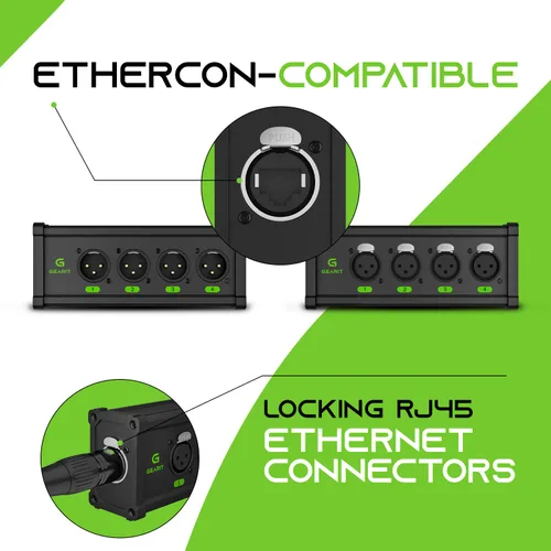 Miniatura 5 de GearIT Cable compatible con EtherCon de 200 pies y extensor de 4 canales