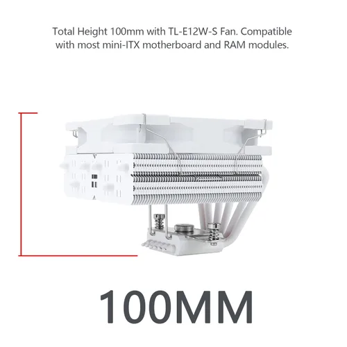 Miniatura 3 de Thermalright Enfriador de aire de CPU SI-100, tubos de calor de 6 × 0.236 in, enfriador de CPU silencioso PWM de 4.724 in con 2000 RPM