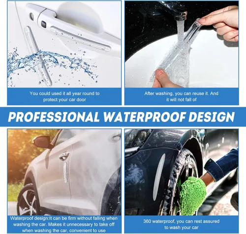 Miniatura 4 de Tallew Protector de pared de silicona transparente para puerta de gabinete, protector de pared para automóvil, adhesivo anticolisión, protectores