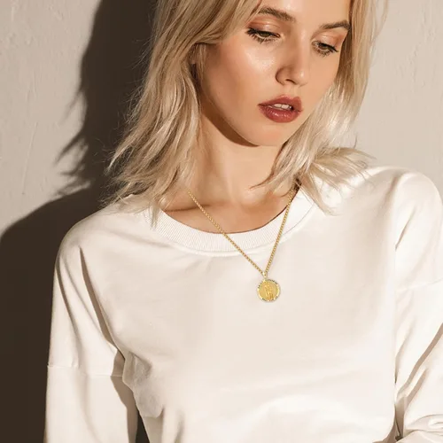 Miniatura 569 de Collar con colgante de plata de ley 925 con medalla de San Patrón, joyería religiosa para hombres y mujeres, con cadena de acero inoxidable 316L