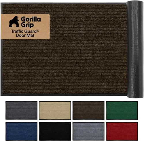 Gorilla Grip - Tapete afelpado original de goma con perfil bajo, resistente, duradero, impermeable y fácil de limpiar para interior y exterior,