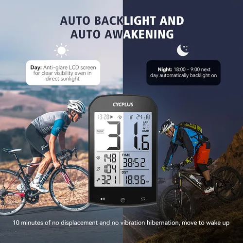 Miniatura 5 de CYCPLUS Computadora GPS inalámbrica para bicicleta, computadora de ciclismo GPS con Bluetooth/ANT+, velocímetro de bicicleta con pantalla LCD de 2.9